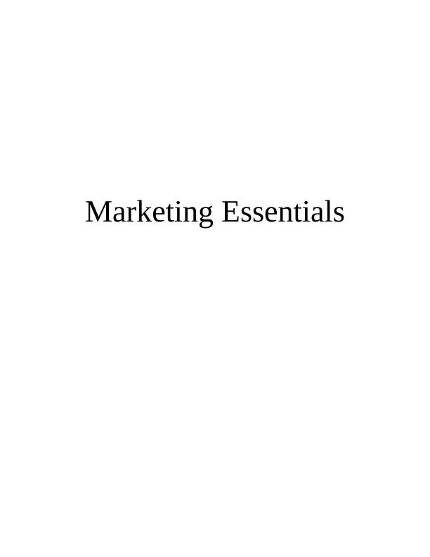 Marketing Essentials - Mc Donald's Assignment_1