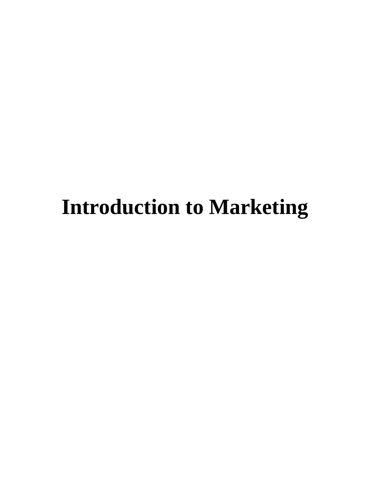 Introduction to Marketing Assignment - (Doc)_1