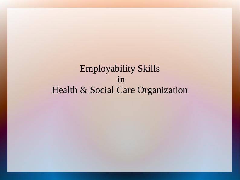 5341 Employability Skills