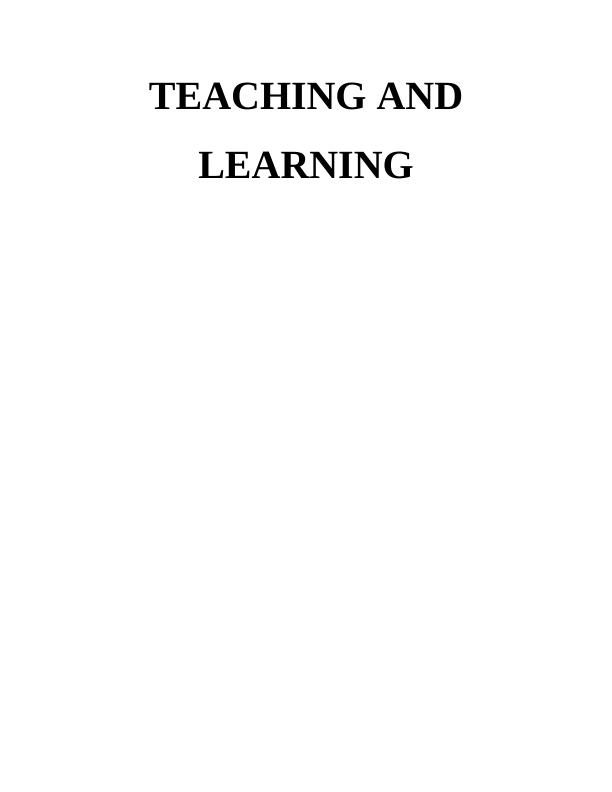 Introduction to Teaching and Learning_1
