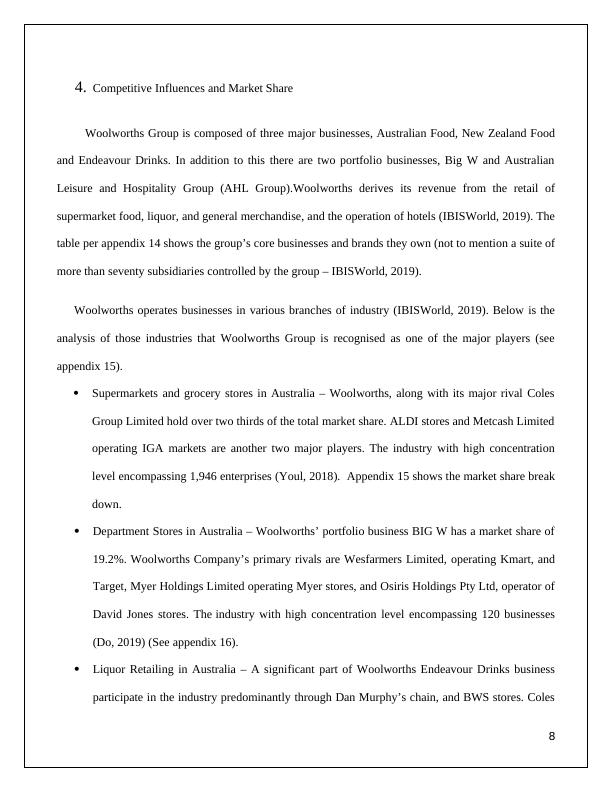 Financial Analysis of Woolworths Limited_8
