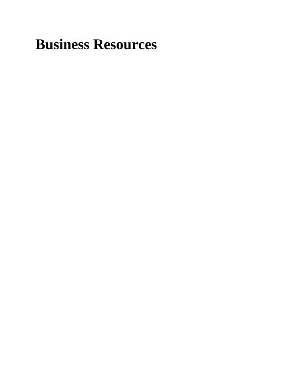 (solved) Business Resources in Tesco | Assignment_1