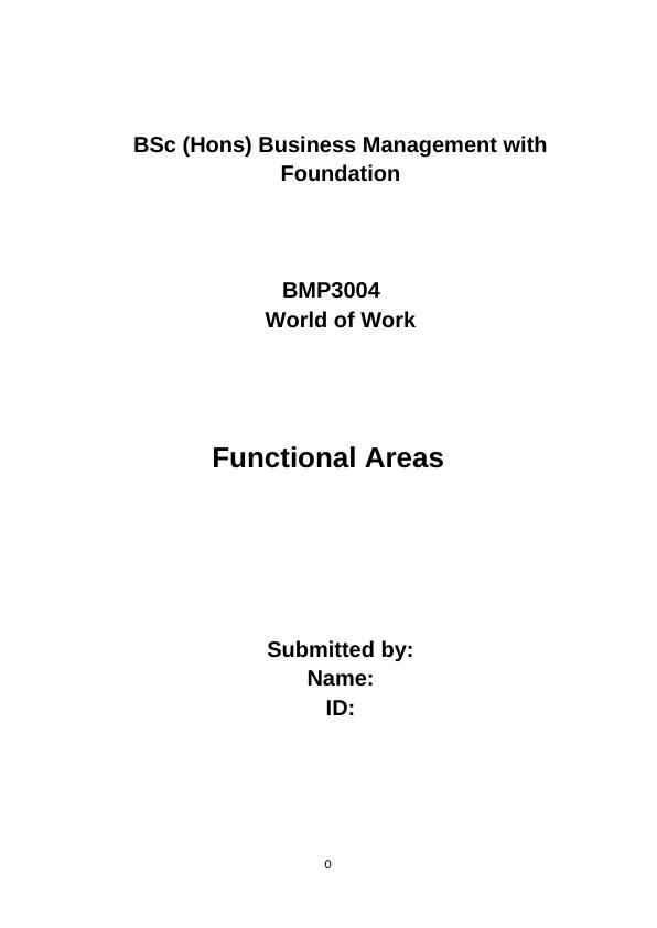 Functional Areas in Business Organizations_1
