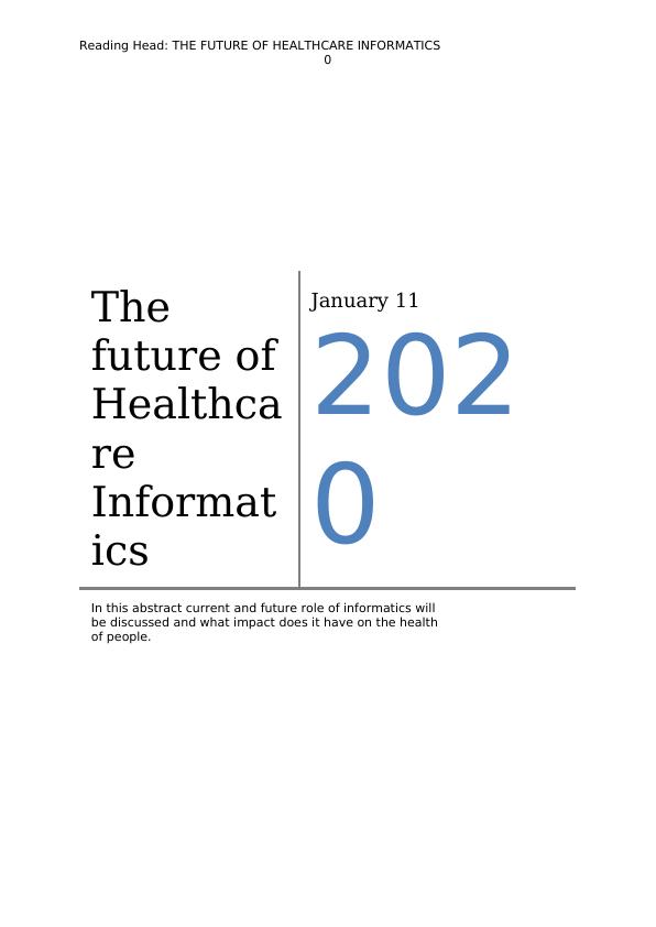 The Future of Health Informatics  Assignment 2022_1