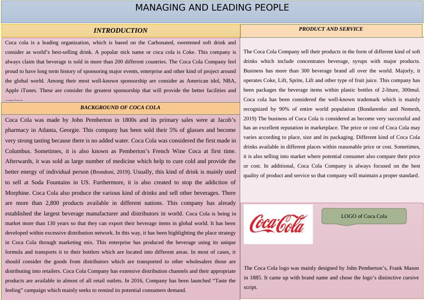 Managing and Leading People: Coca Cola Company_1