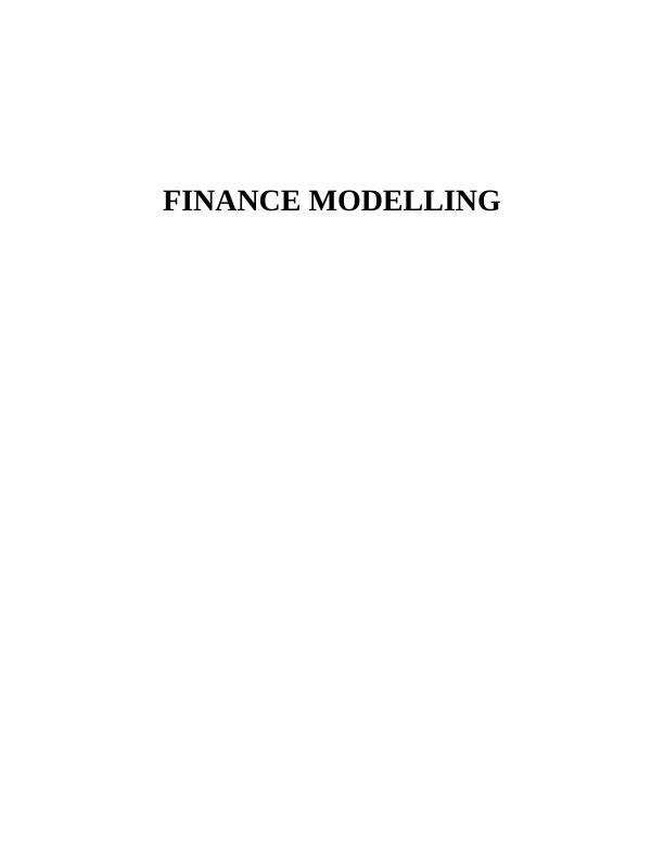 (solved) Assignment on Finance Modelling_1