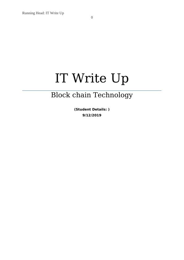 Block-chain Technology in Accounting - IT Write Up_1