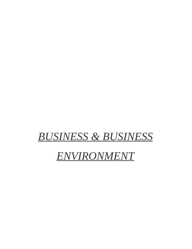 Business & Business Environment Assignment - Halifax bank_1