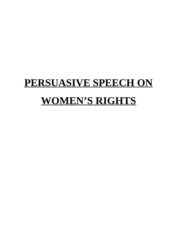 persuasive speech on women's rights