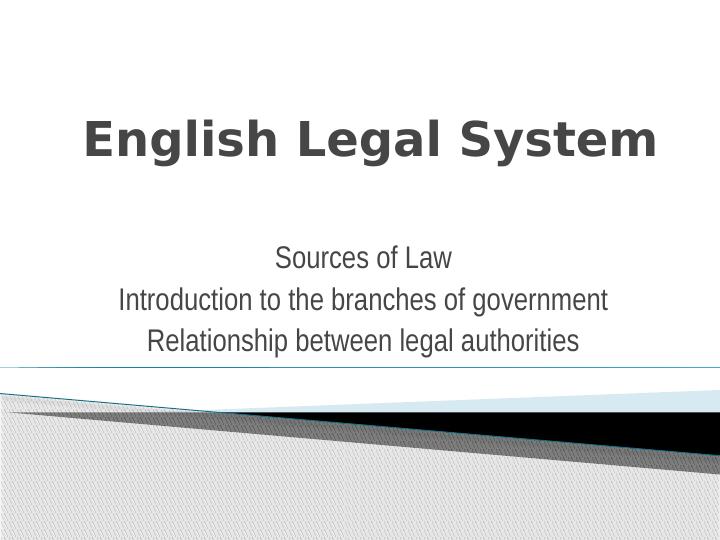 English Legal System: Sources of Law_1