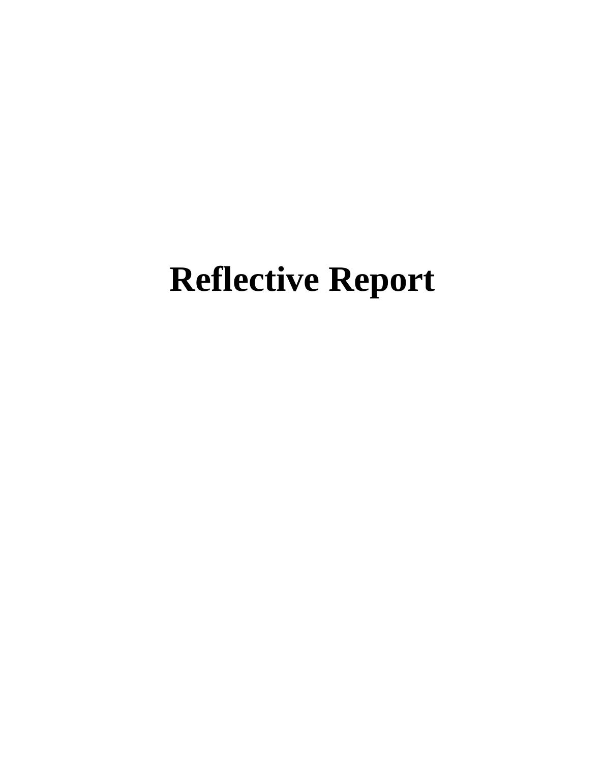 reflective report on business plan