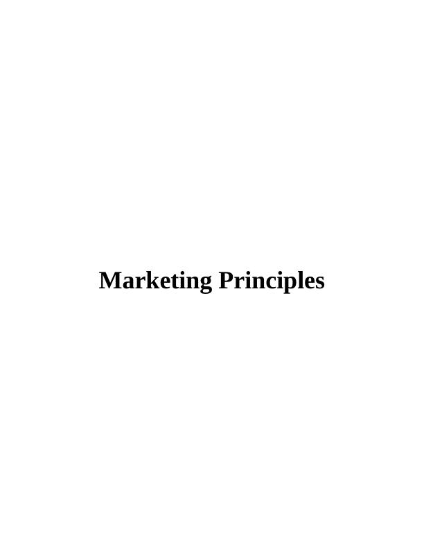 Marketing Principles of McDonald : Report_1