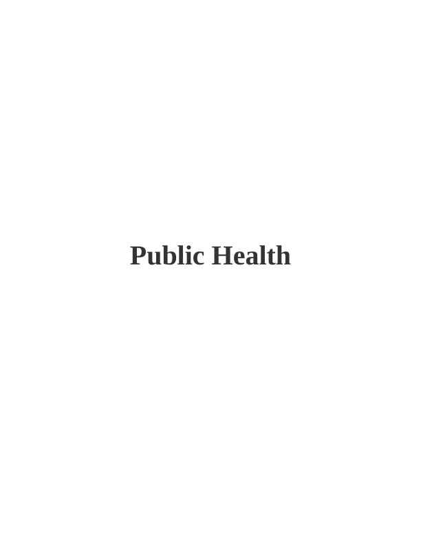 Sample Assignment on Public Health_1