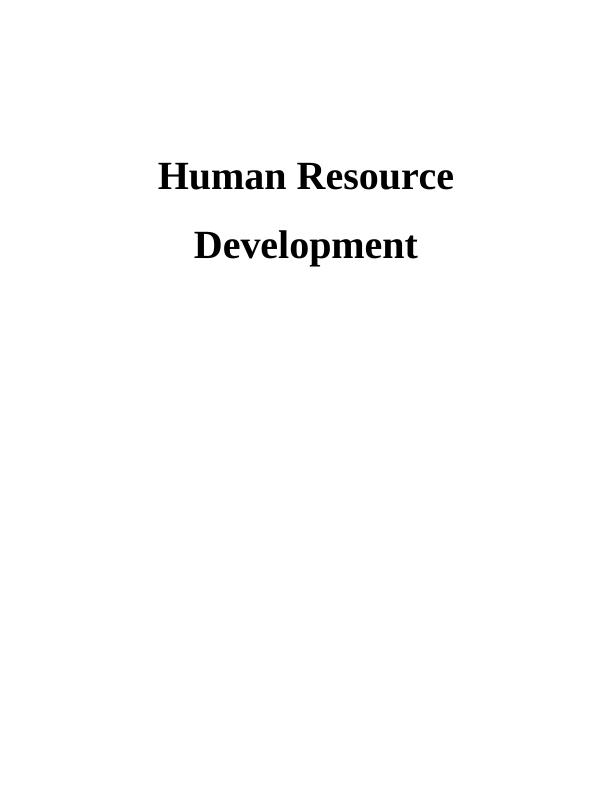 Human Resource Development Project Report_1