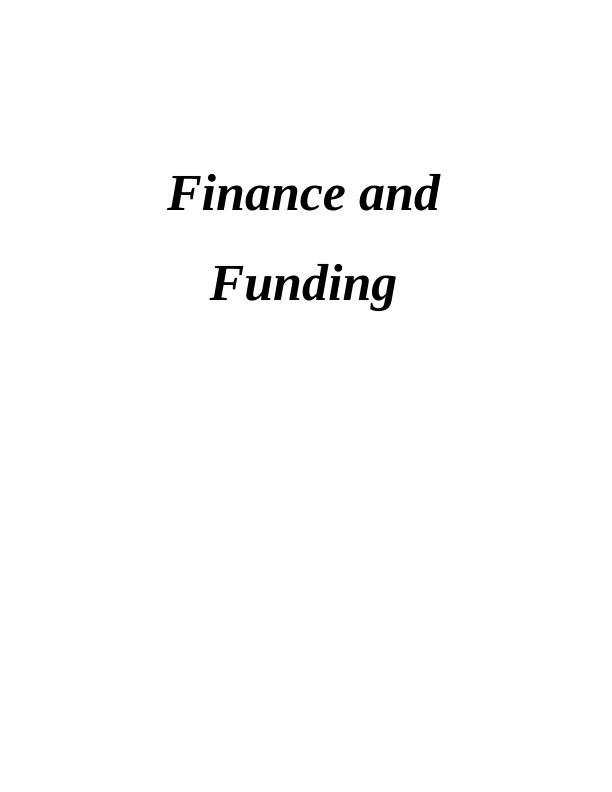 Finance and Funding TABLE OF CONTENTS_1