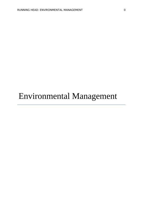 environmental management assignment