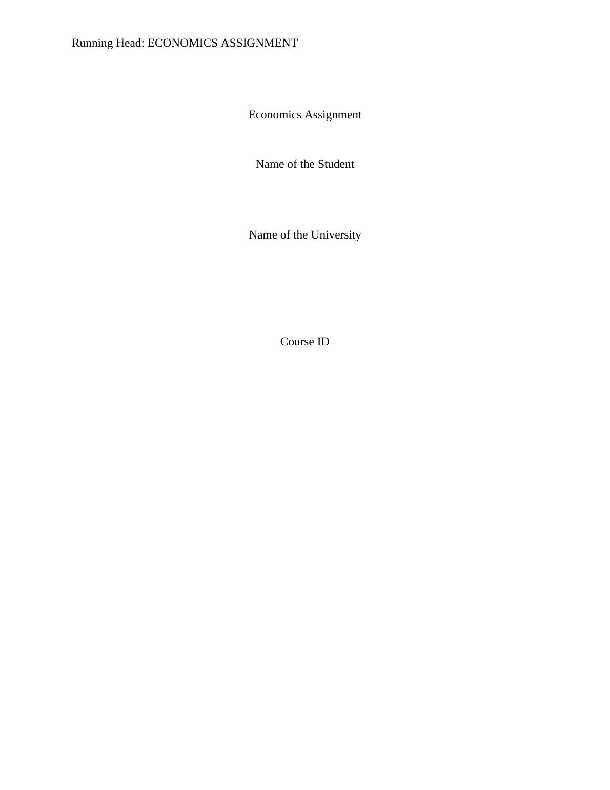 (pdf) Sample Assignment on Economics_1
