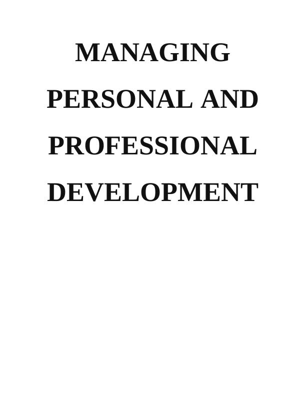 Personal and professional Development  - Assignment_1