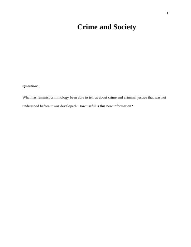 Feminist criminology and crime and society_1