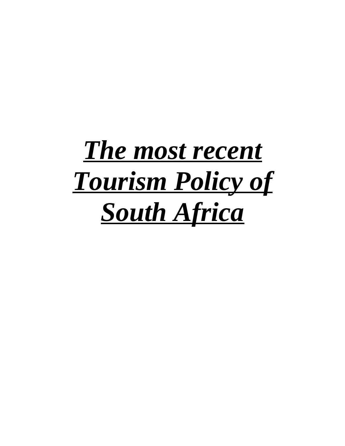 Tourism Policy of South Africa_1