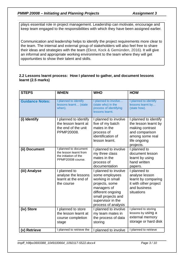 assignment 4 planning future activities