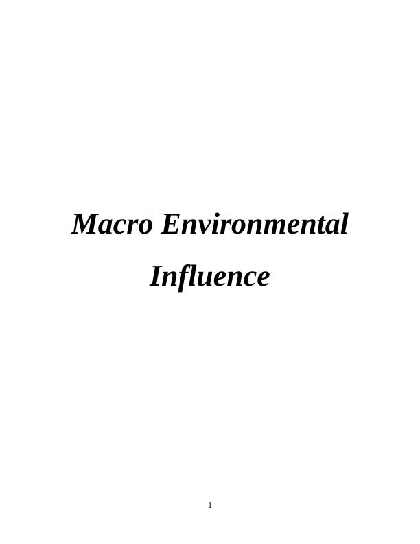 Macro Environmental Influence._1