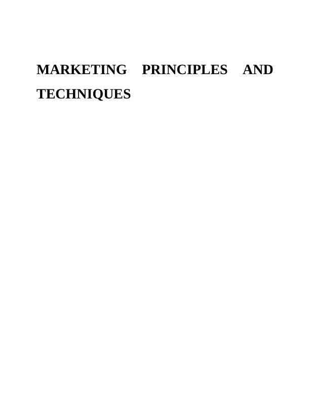 Marketing Principles | Assignment_1