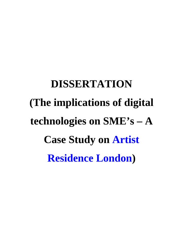 Implications of Digital Technologies on SME's - Case Study_1