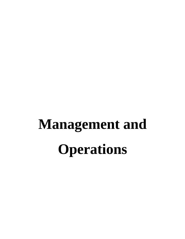 Management and Operations -  Starbucks Assignment_1