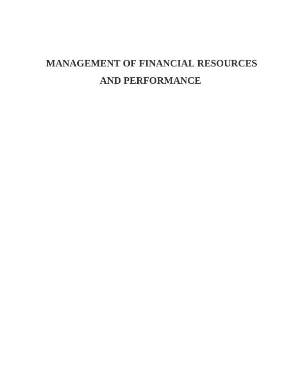 Management of Financial Resources & Performance_1