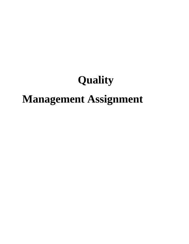 Quality Management: Assignment_1