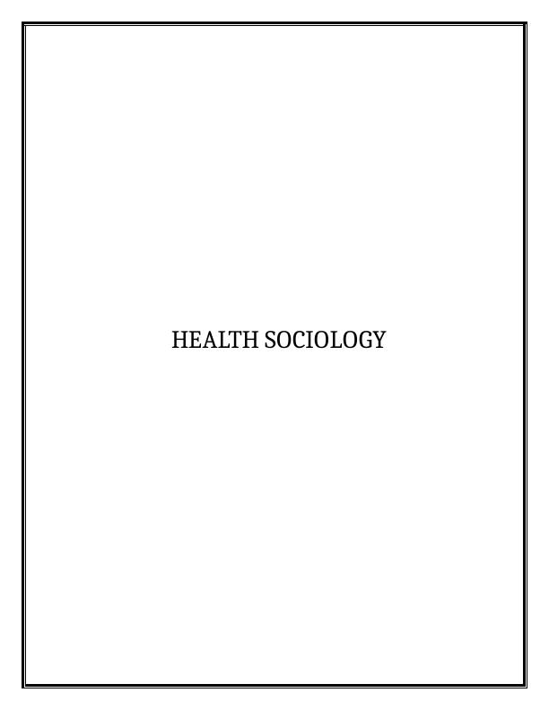Health SOCIOLOGY INTRODUCTION_1
