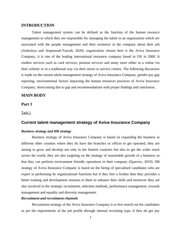 Talent Management System: Aviva Insurance Company_3