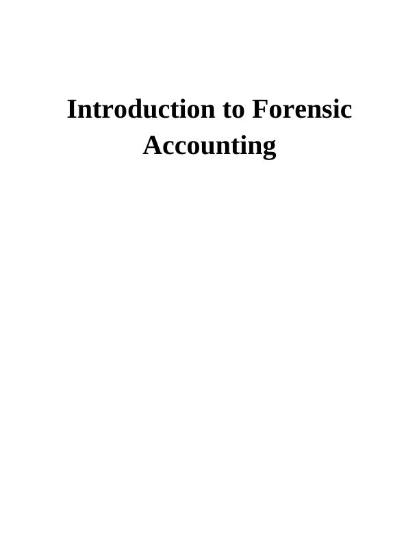 forensic accounting dissertation