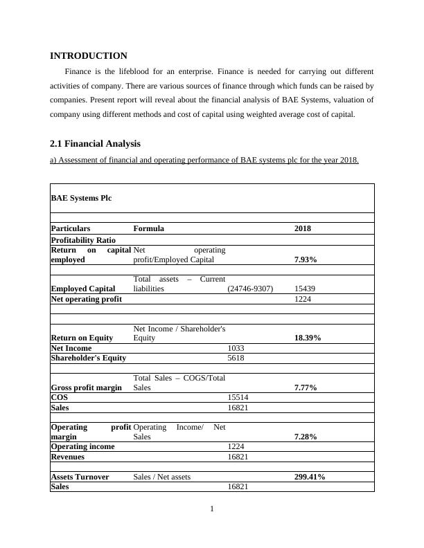 Financial Analysis and Company Valuation of BAE Systems_3