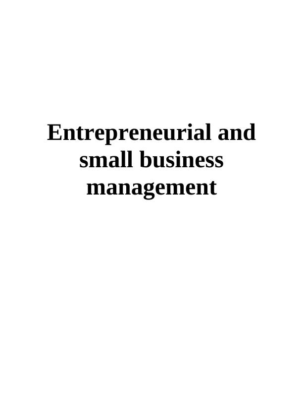 Entrepreneurial and Small Business Management_1
