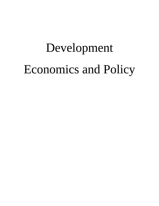 Development Economics and Policy- Report_1