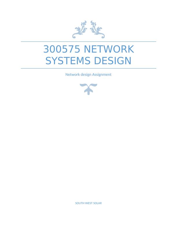 300575 Network Systems Design - Assignment_1
