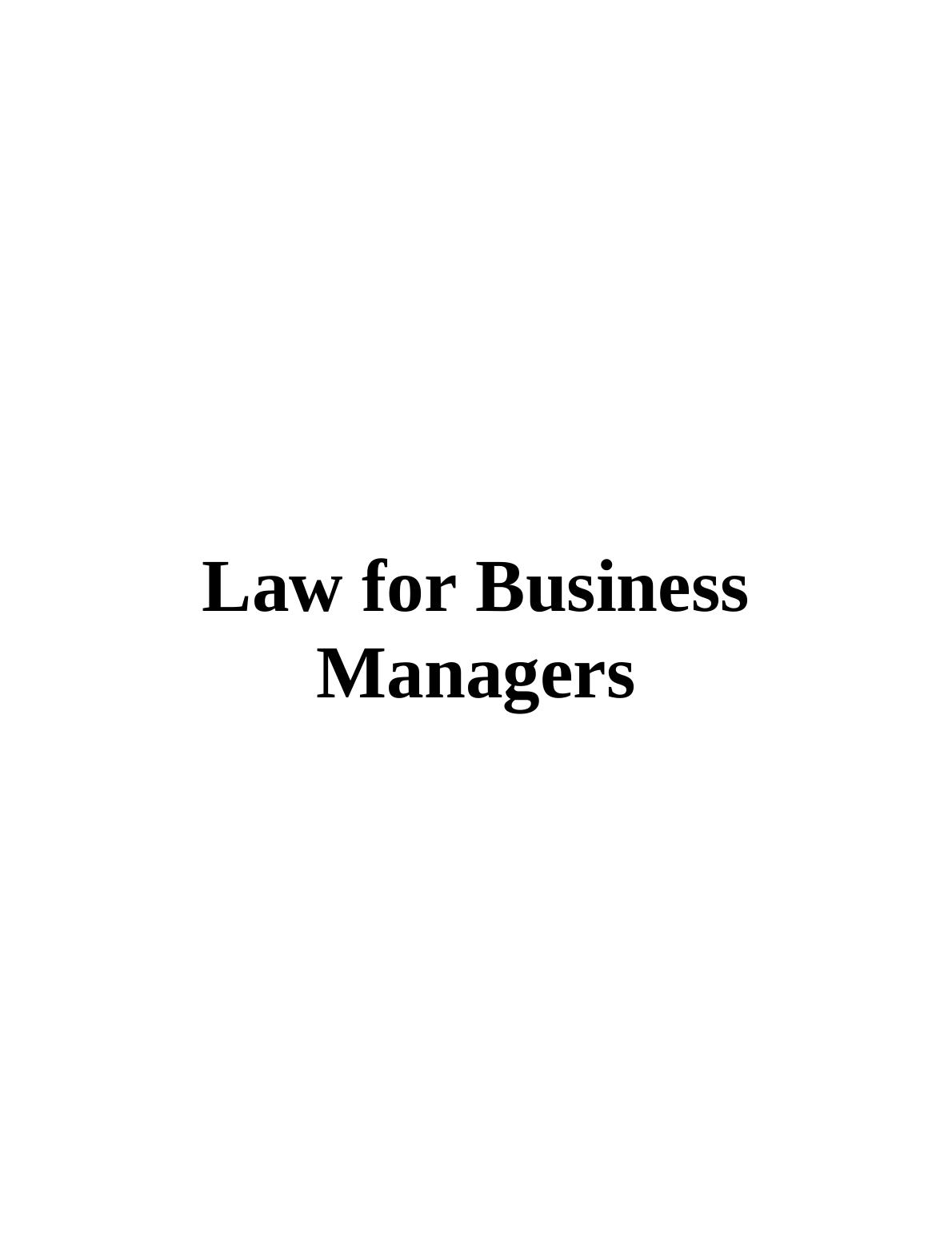 Law for Business Managers in UK_1
