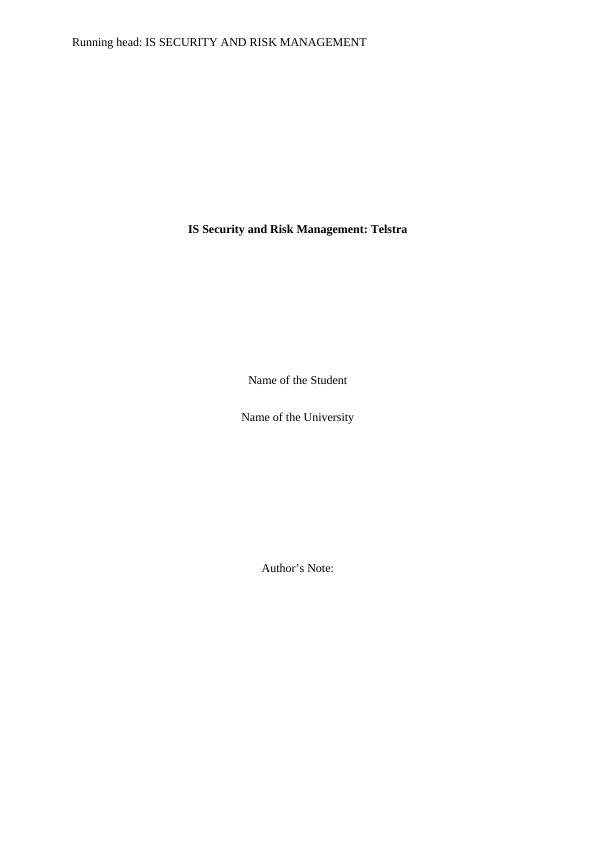 IS Security and Risk Management: Doc_1