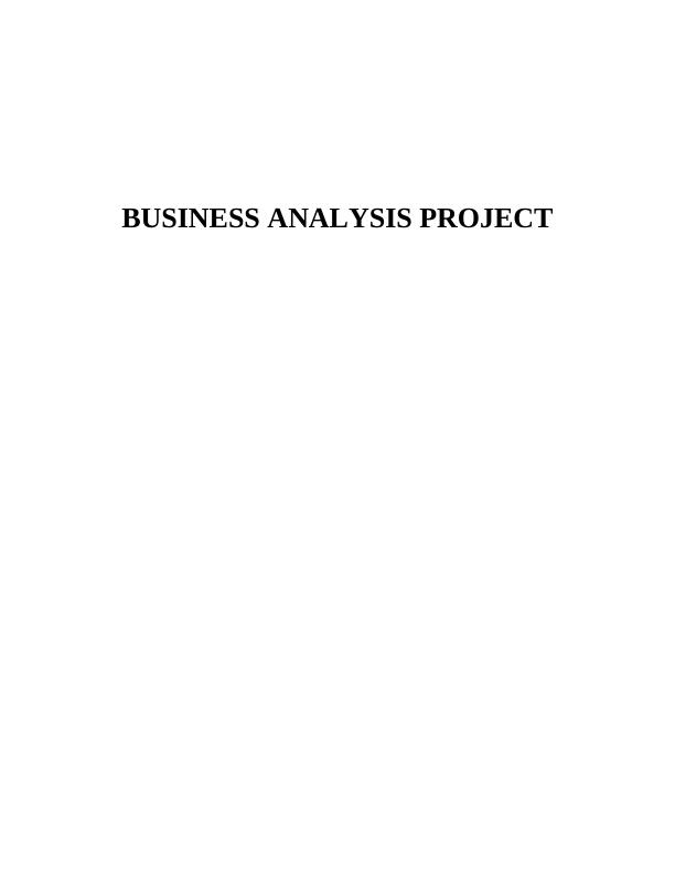 business analysis and planning assignment