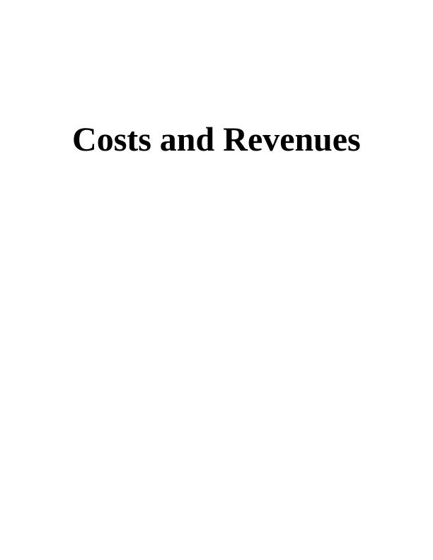 Costs and Revenues Assignment - Marks and Spencer_1