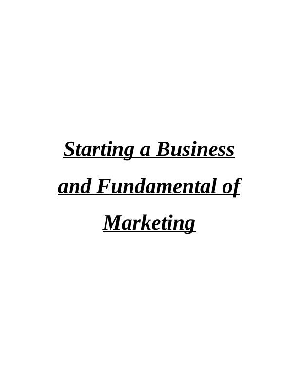 Starting a Business and Fundamental of Marketing_1