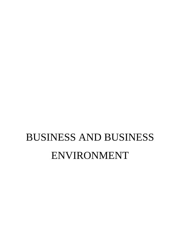 (DOC) Business and Business Environment Assignment_1