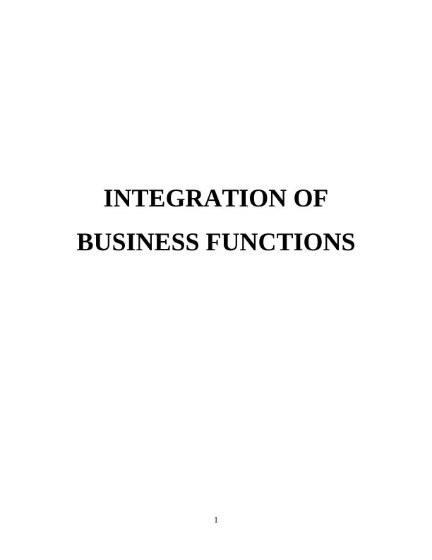 Report on Integration of Business Function_1