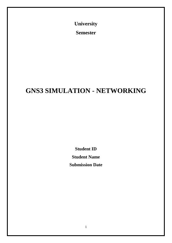 GNS3 Simulation - Networking_1