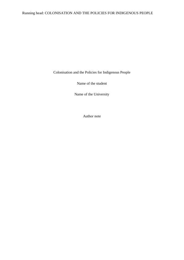 Colonisation and the Policies for Indigenous People_1