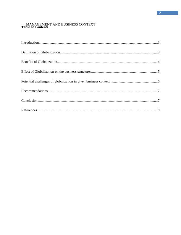 Management and Business Context Name of the University Author Note_3