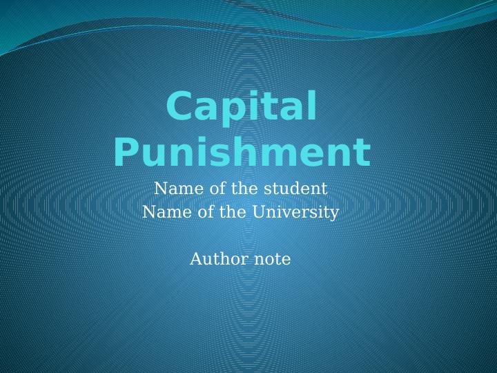 capital punishment assignment