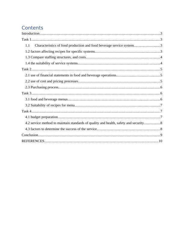 Food and Beverage Operations Management - Report_2